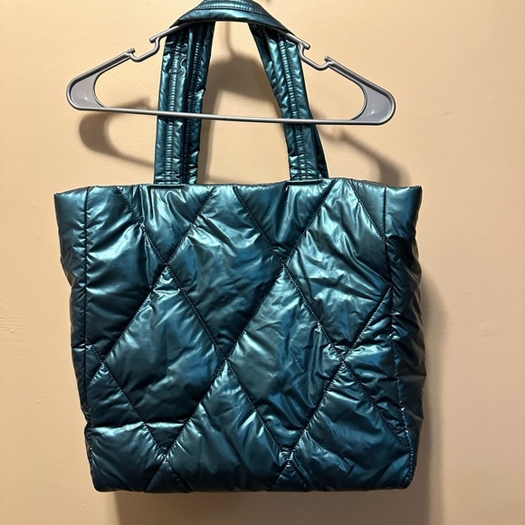 Victoria’s Secret Teal Quilted Puffer Tote Bag - Picture 3 of 4